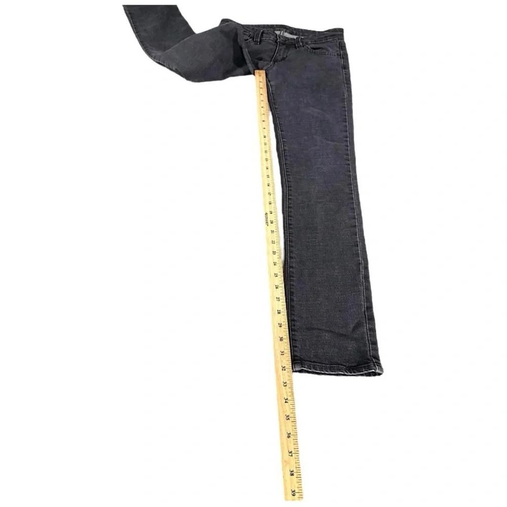 BCBGMAXAZRIA Jeans Womens 26 Graphite Slim Straight Long Biker Rockstar Y2K Club - Picture 4 of 15